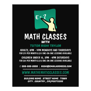 Flyer Logotipo Matemático, Anúncio de Classes de Matemát