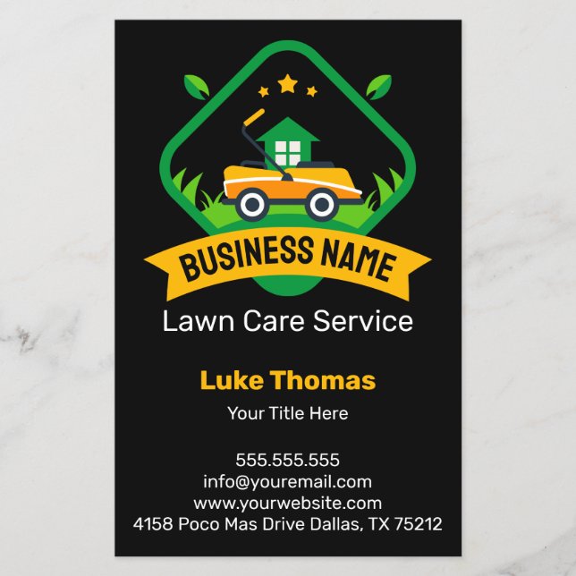 Flyer Logotipo Mineral Amarelo Verde Moderno (Frente)