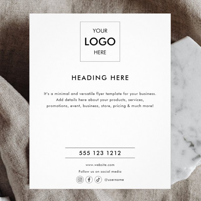 Flyer Logotipo Minimal Negócios Marketing Preto (Criador carregado)