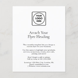 Flyer Logotipo Minimalista Branco | Negócios Simples e L