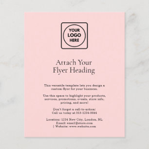 Flyer Logotipo Minimalista Rosa Bege   Negócios Limpos 