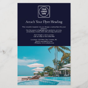 Flyer Logotipo Moderno Azul Marinho Branding Empresari