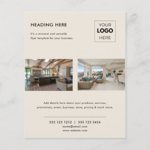 Flyer Logotipo Moderno de Negócios de Imóveis Promociona
