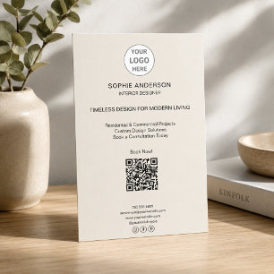 Flyer Logotipo Moderno QR Minimalista Profissional Empre