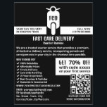Flyer Logotipo Mopado de Courier, Anúncio de serviço de<br><div class="desc">Logotipo Moped de Courier,  Folheto de anúncio de serviço de correio pela Loja de Cartão de visita.</div>