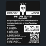 Flyer Logotipo Mopado de Courier, Anúncio de serviço de<br><div class="desc">Logotipo Moped de Courier,  Folheto de anúncio de serviço de correio pela Loja de Cartão de visita.</div>