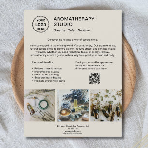 Flyer Logotipo Personalizado Aromaterapia Spa Promociona