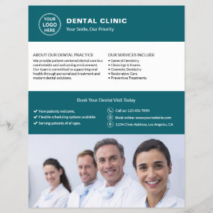 Flyer Logotipo Personalizado de Consultório Odontológico