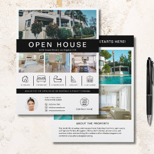 Flyer Logotipo personalizado do Open House Real Estate