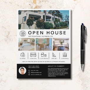 Flyer Logotipo personalizado do Open House Real Estate
