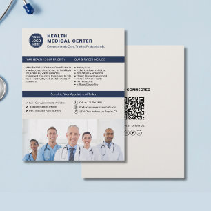 Flyer Logotipo Personalizado Foto QR Saúde Clínica Médic