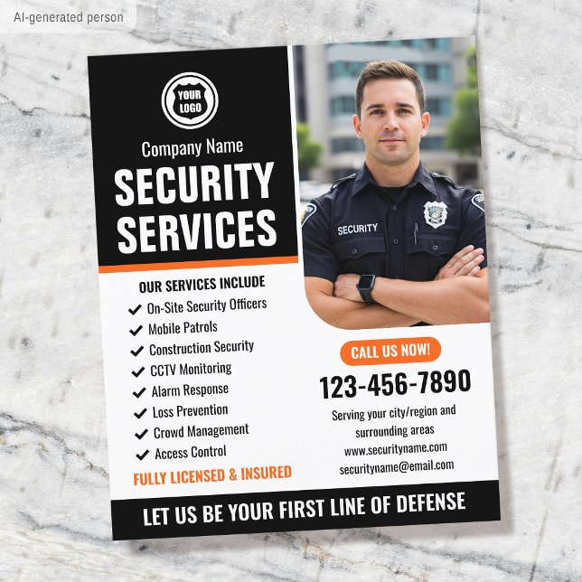 Flyer Logotipo Personalizado Laranja da Empresa de Servi (Criador carregado)