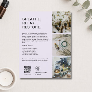 Flyer Logotipo Personalizado Lavanda Terapia de Aromas N
