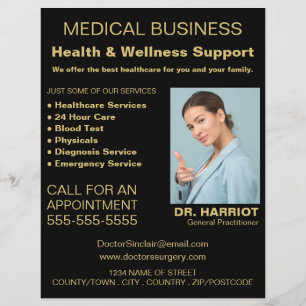 Flyer Logotipo Personalizado, Médico, Enfermeiro, Folhe