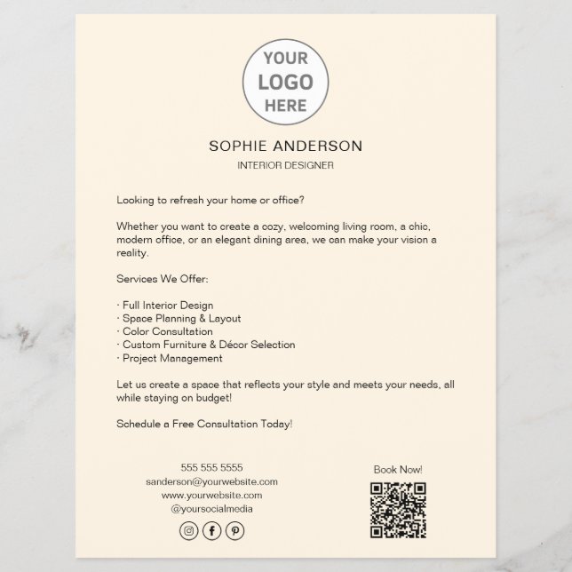 Flyer Logotipo Personalizado Moderno Empresa Profissiona (Frente)