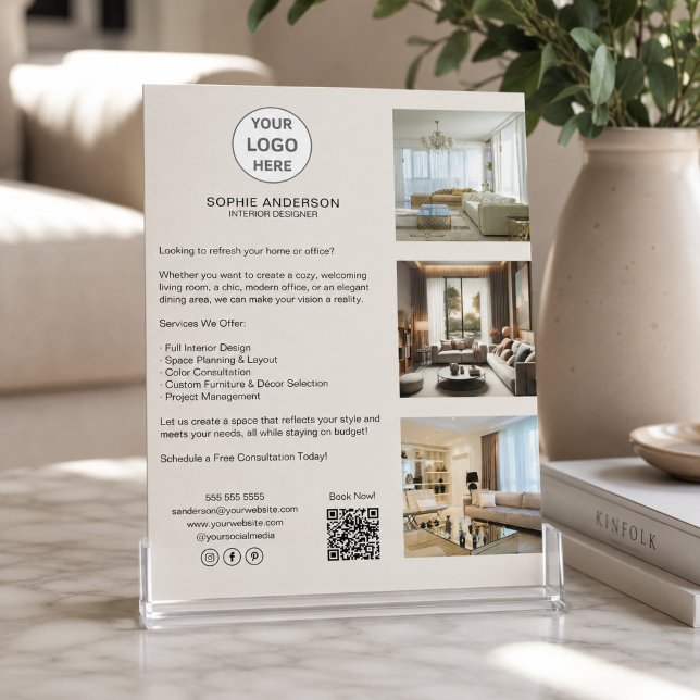 Flyer Logotipo Personalizado Moderno Profissional de Neg (Modern Custom Logo Professional Business Flyer)