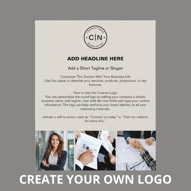 Flyer Logotipo Personalizado Moderno Profissional Empres (Custom Logo Modern Professional Business Flyer)