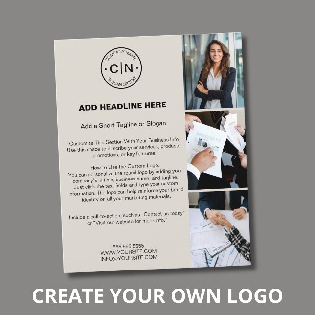 Flyer Logotipo Personalizado Moderno Profissional Empres (Modern Custom Logo Professional Business Flyer)