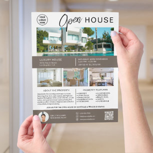 Flyer Logotipo Personalizado para Casa Aberta de Imóveis