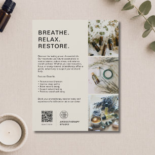 Flyer Logotipo Personalizado Spa de Aromaterapia Bege Ne