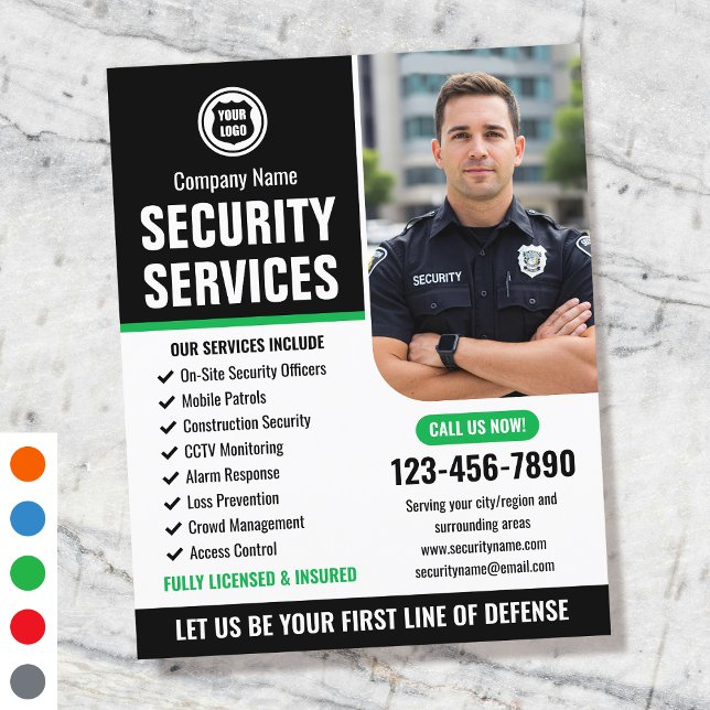Flyer Logotipo Personalizado Verde da Empresa de Serviço (Criador carregado)