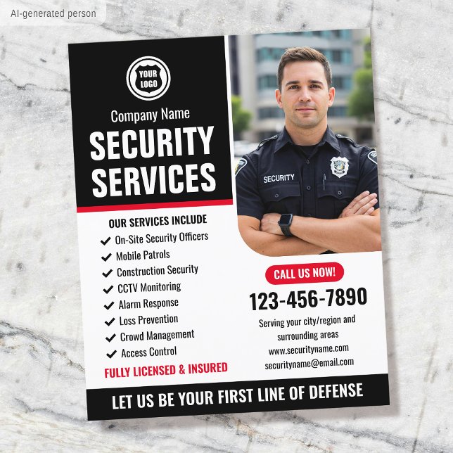 Flyer Logotipo Personalizado Vermelho da Empresa de Serv (Criador carregado)