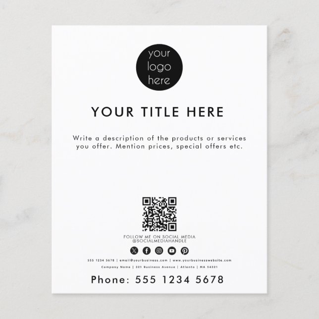 Flyer Logotipo profissional QR Código social (Frente)