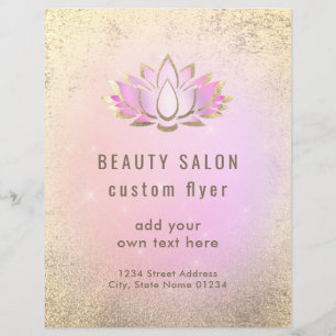 Flyer logotipo púrpura de design de lotus cor-de-rosa