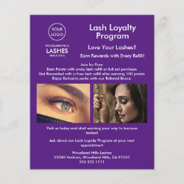 Flyer Logotipo simples para empresas roxas