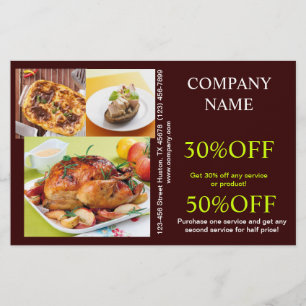 Flyer Lojas de comida Retrô Pie restaurante catering