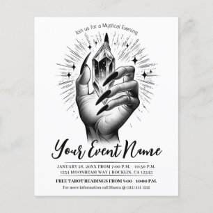 Flyer Longas Unhas Pretas Energia de Cristal Magia Vinta