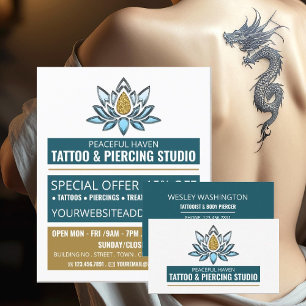Flyer Lotus Tattoo, Tattoo & Body Piercing Studio Advert