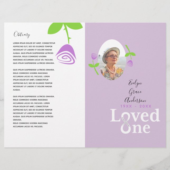 Flyer Loved One Lavanda Memorial Service Program (Frente)