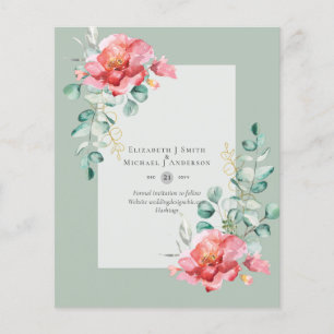 Flyer LOW BUDGET White Roses SAVE THE DATES Modern