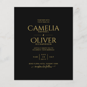 Flyer LOWEST BUDGET Black Gold MONOCHROME Wedding