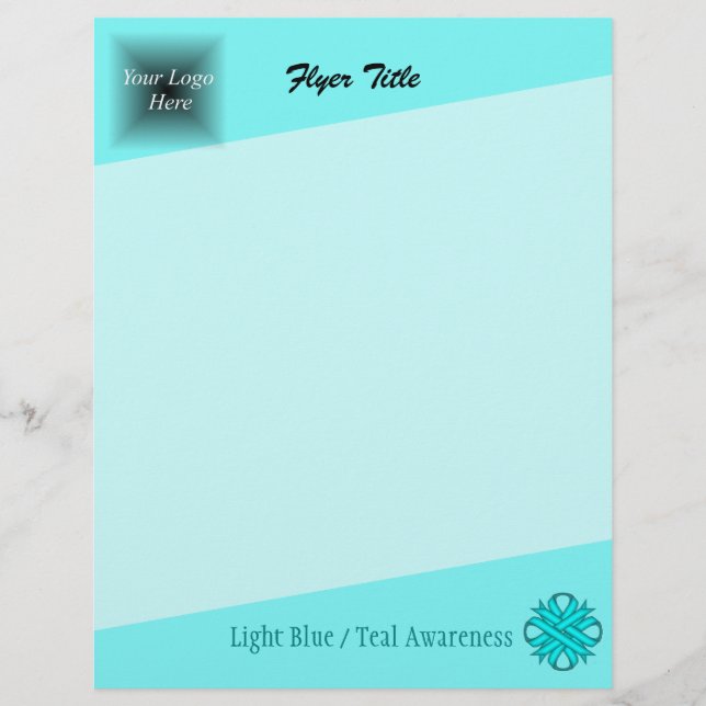Flyer Lt Blue / Teal Clover Ribbon por Kenneth Yoncich (Frente)