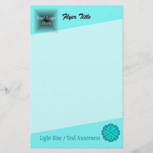 Flyer Lt Blue / Teal Flower Ribbon by Kenneth Yoncich