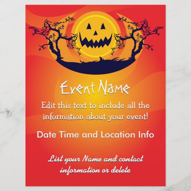 Flyer Lua Spooky de Halloween Personalizada (Frente)