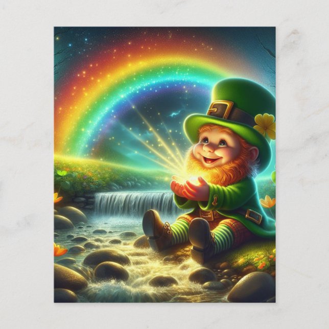 Flyer Lucky Leprechaun Dourado Dia de São Patrício Arco- (Frente)
