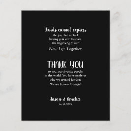 Flyer Lugar de casamento preto e branco Definir Obrigado