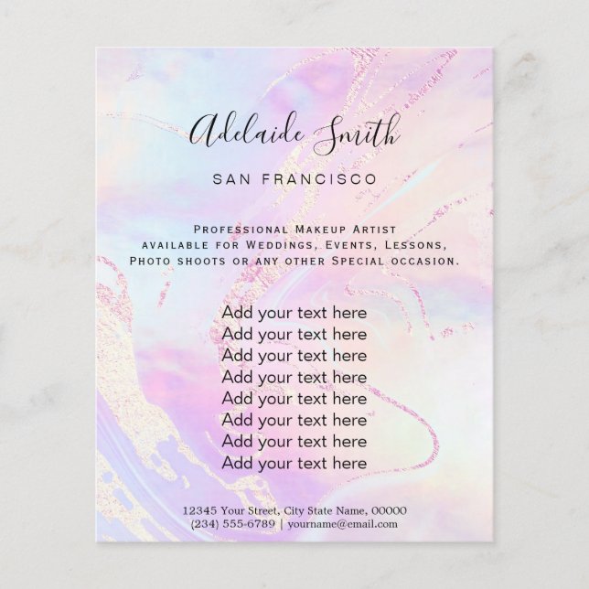 Flyer Luminosas puras e falsas, iridescentes (Frente)