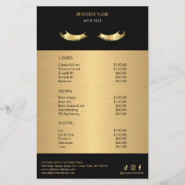 Flyer Luxury Black and Gold Salon Price List