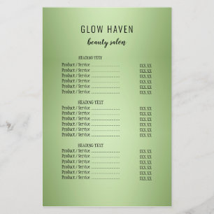 Flyer Luxury Mint Green Beauty Salon