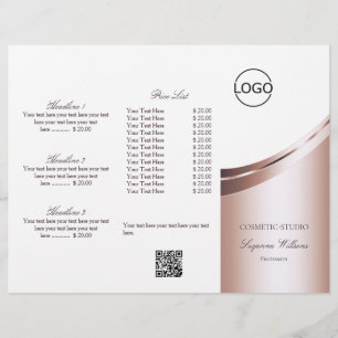 Flyer Luxury White Rose Dourado Decor adiciona logotipo 