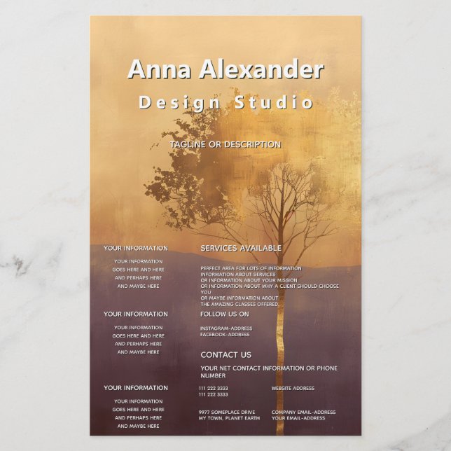 Flyer Luz de Pé | Design Mínimo de Árvore (Frente)