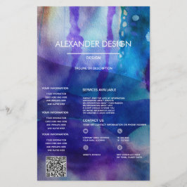 Flyer Luz Fluente | Aquarela Abstrata