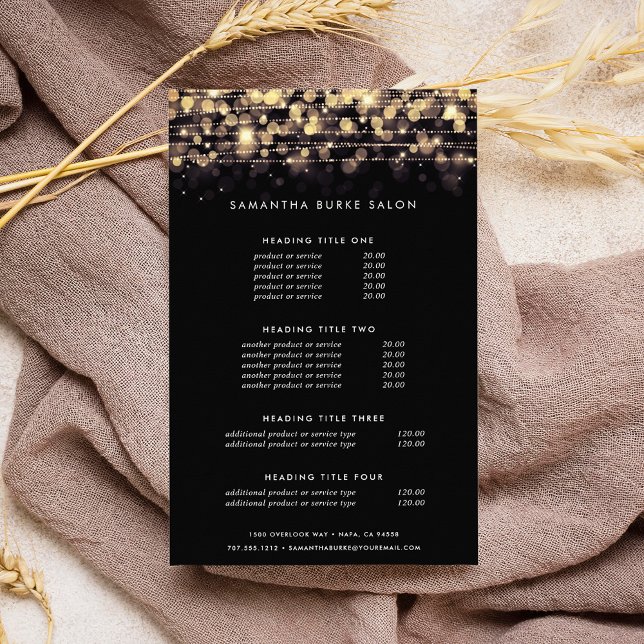 Flyer Luzes Douradas | Preços e Serviços (Criador carregado)