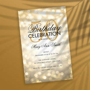 Flyer Luzes Douradas Sparkle Elegantes de Festa de anive