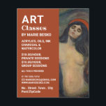 Flyer Madonna 1894 Versão De Edvard Munch, Classes De Ar<br><div class="desc">Madonna 1894 Versão De Edvard Munch,  Professora De Arte,  Folheto Publicitário De Classe Arte Da Loja De Cartão de visita.</div>