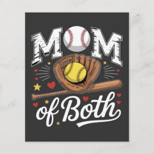 Flyer Mãe de Ambos Dia de Jogo de Beisebol Softbol 